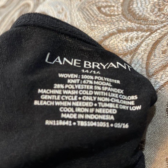 Lane Bryant 3/4 sleeve, front bod: teal, black purple back body: black knit - Picture 8 of 8